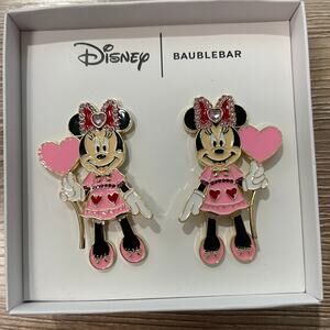 Disney Baublebar Minnie Mouse Pink Moveable Hearts Earrings NEW Love Romance